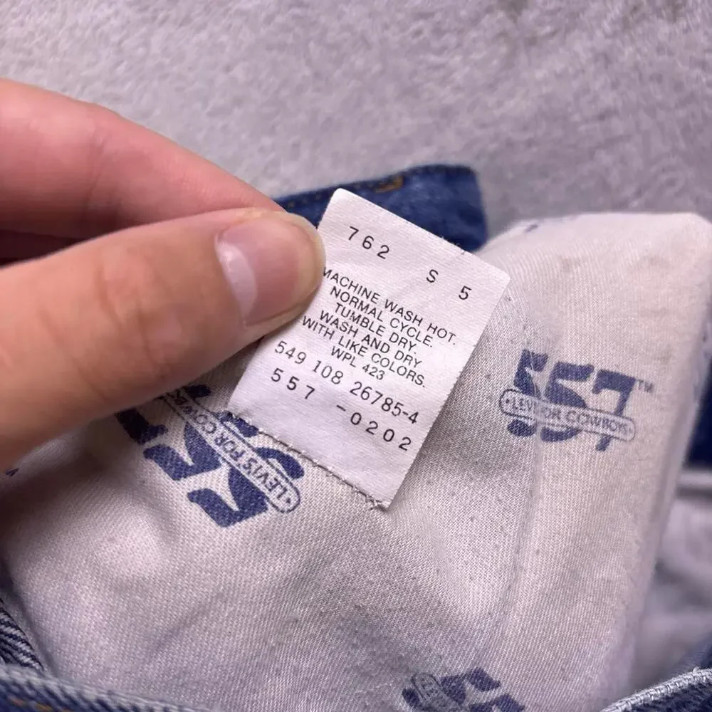 VTG 80s Levi’s 557 Cowboys Jeans 29x30.5 USA Bootcut Distressed Thrashed Denim